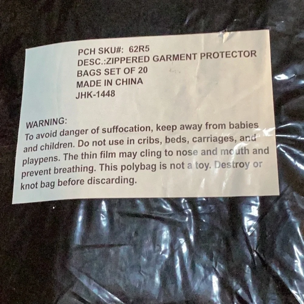 BNWT Set of 20 Zippered Garment Bags